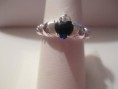 Sapphire Claddagh sterling silver ring